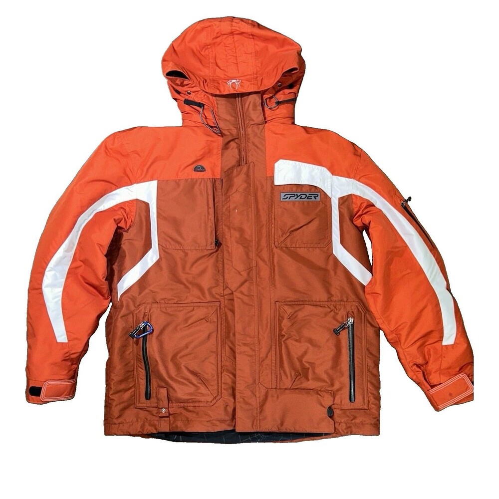 Vintage Spyder Team Venom XT Ski Jacket Men L Burnt Orange Winter Snowboard VTG